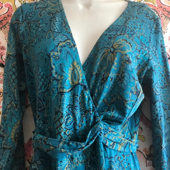 Lands' End Floral V Neck Dress - Picture 4 of 8